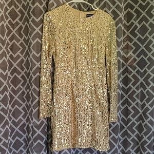 FINAL Beautiful Petite Long Sleeve Sequin Dress